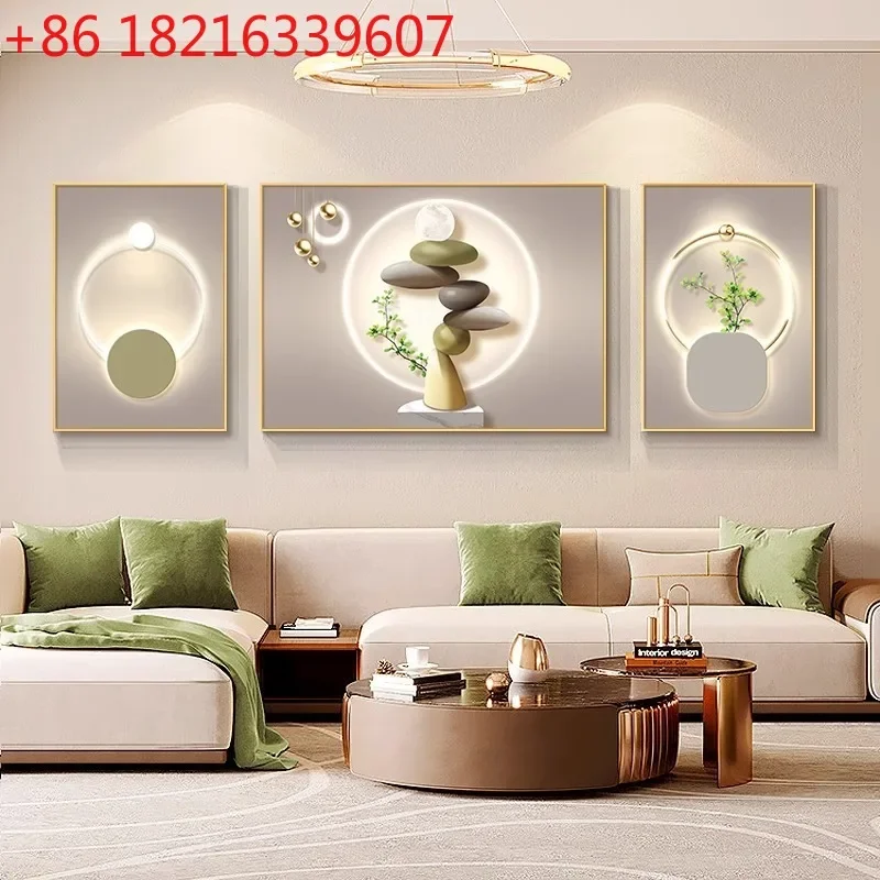 Stone running living room decorative painting modern light luxury high sense sofa background wall hanging painting