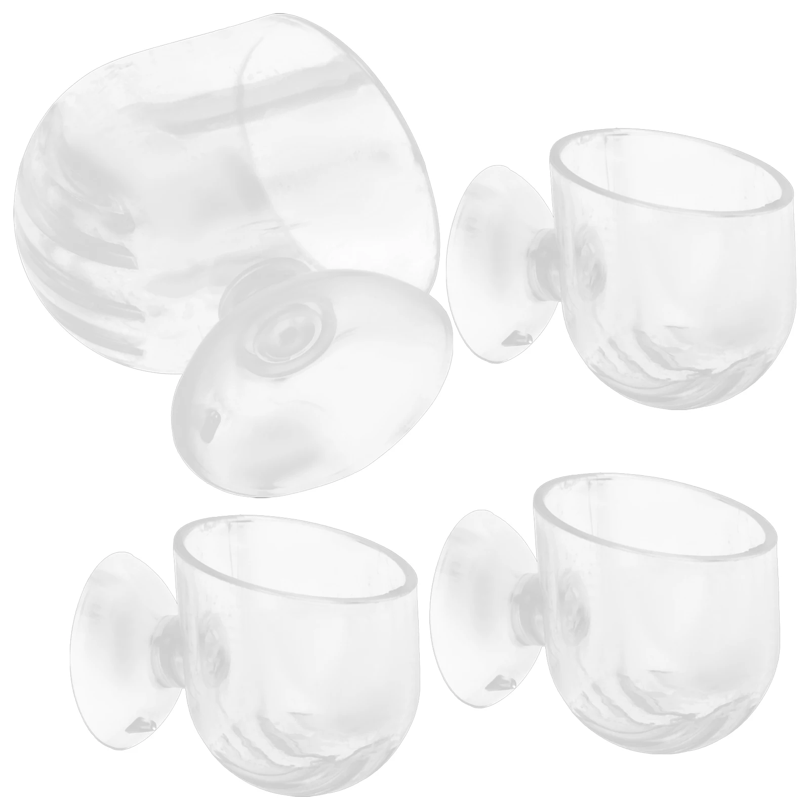 

4pcs Aquarium Plant Pots Acrylic Fish Tank Planter With Suction Cups For Freshwater Plants Holder Decor Feeding Cup Water