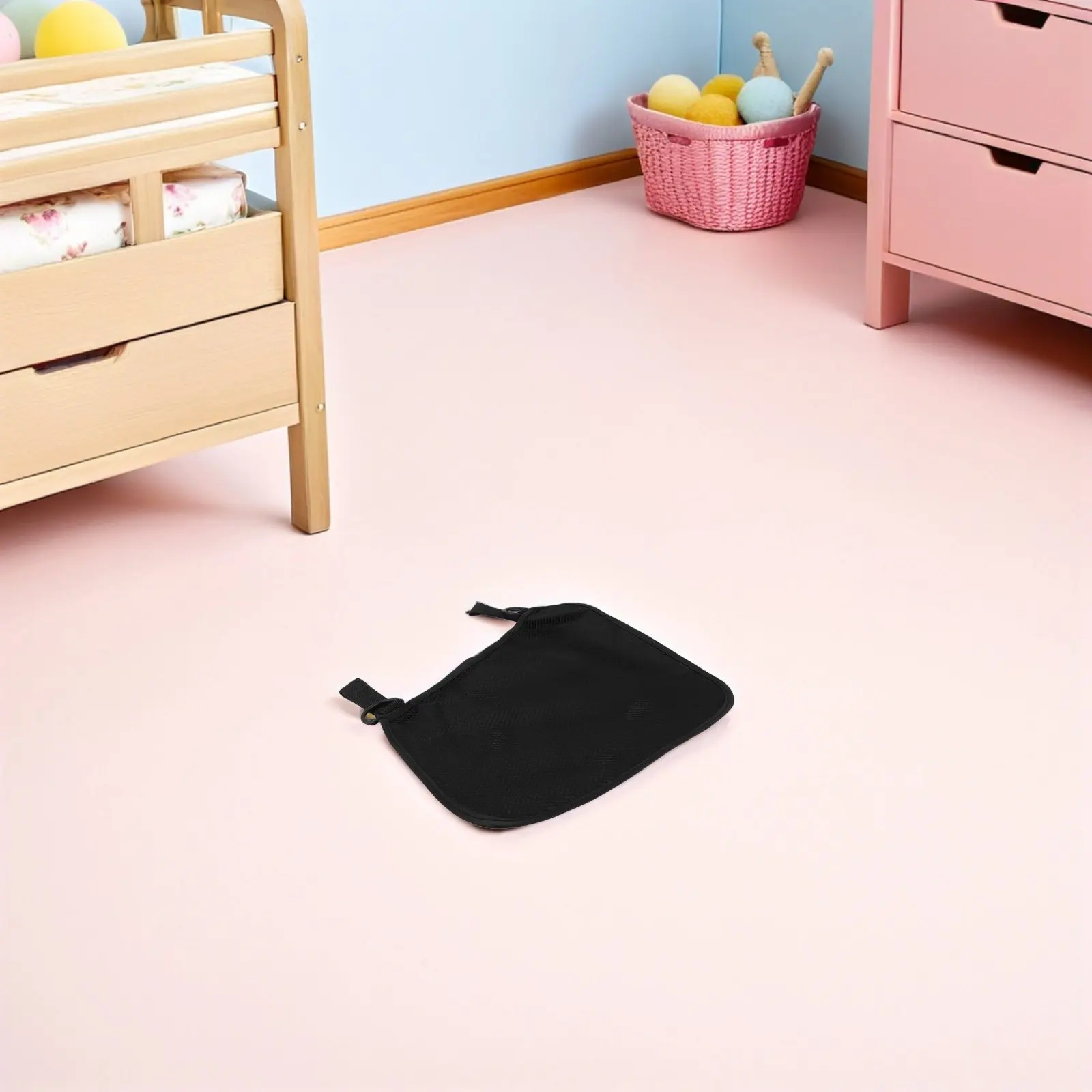 3Pcs Baby Stroller Organizer Bag Black Mesh Side Storage Hanging Storage Bag Universal Adjustable Non-Slip Strap Stroller