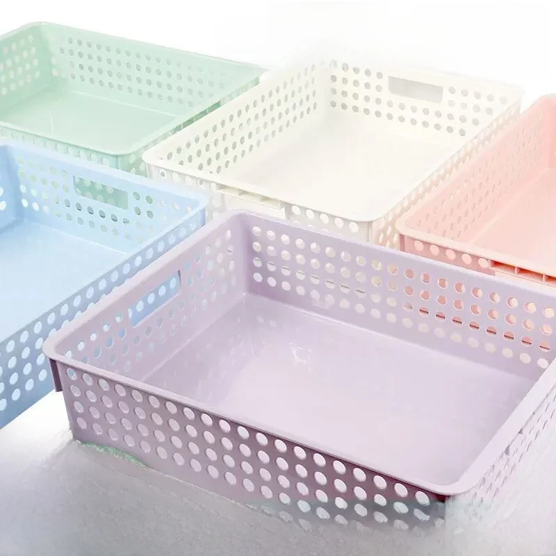 Plastic Rectangular Storage Box Office Desktop File Organization Basket Kindergarten Supply Long Rectangle Shape Bag Accessories