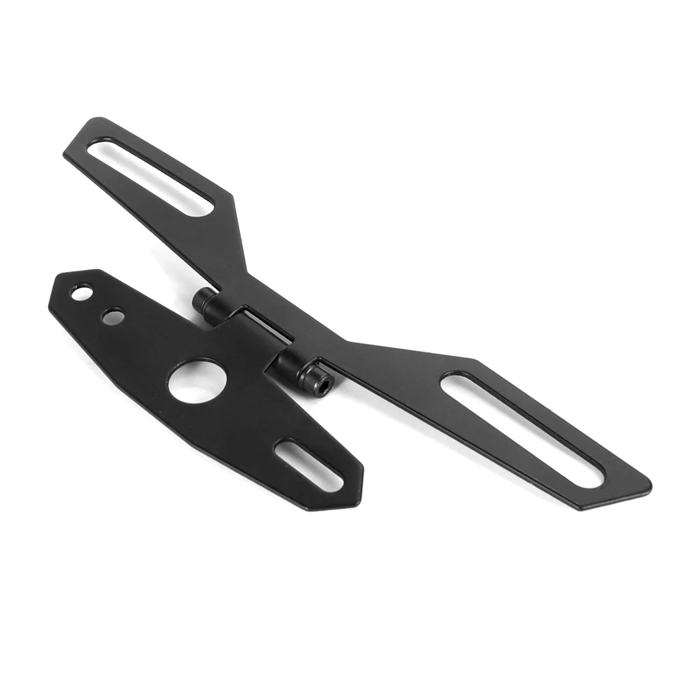 Baceyong Porta Matrículas Moto Universal: Soporte Plegable Ajustable De Metal Para Intermitentes (Compatible Con Harley, Honda, Yamaha)