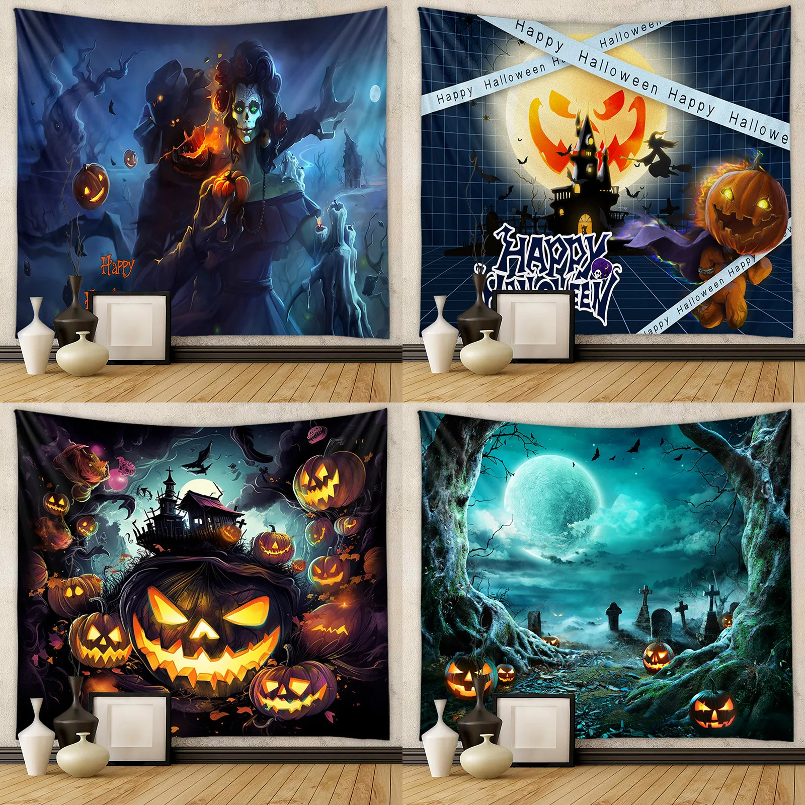 

Halloween Tapestry Background Cloth Ins Wind Hanging Cloth Room Decoration