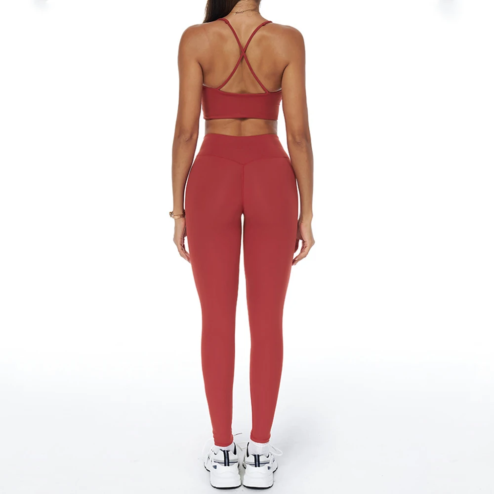 2/3dílná sada na jógu, sportovní oblečení, oblečení do posilovny, cvičební sada, dámské tepláky, fitness s dlouhým rukávem, legíny s vysokým pasem, sportovní oblek - náhled 3