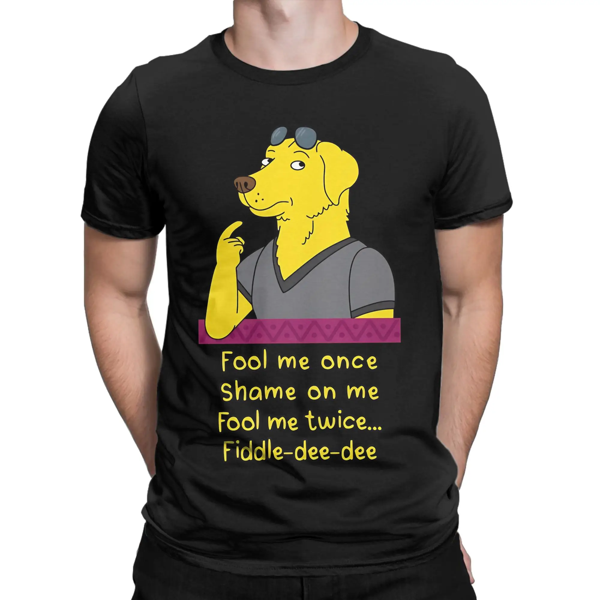 Fool Me Once! Mr Peanutbutter Bojack Horseman Cotton T Shirt For Men Summer Bojack Horseman T-Shirts O Neck Tee Shirt Tops