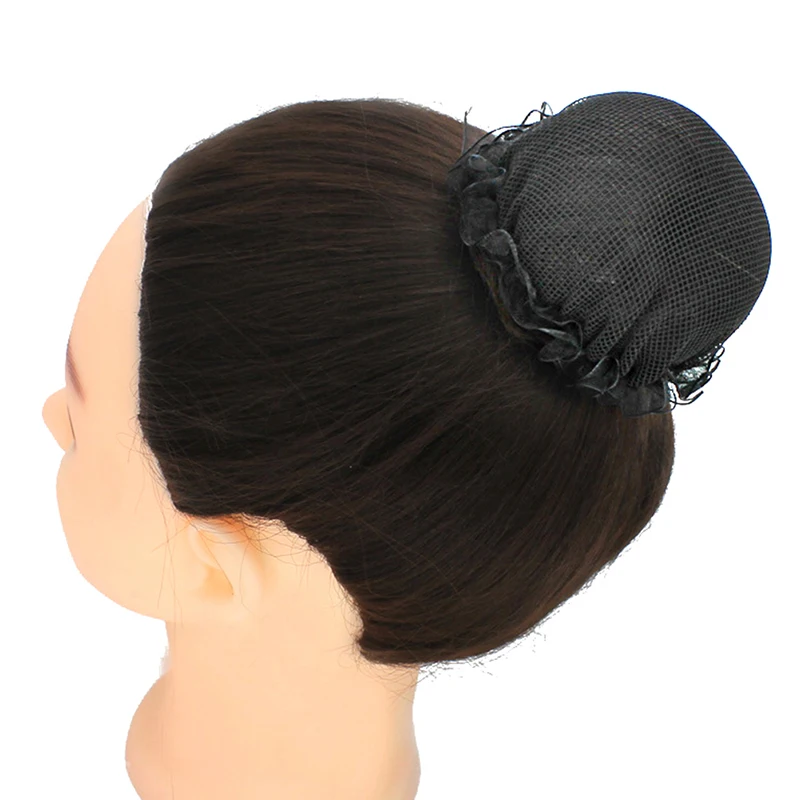 1Pc Hair Net Bun Cover Women Hair Net Ballet Dance Skating Crochet Rhinestone Styling Headwear Invisible Lace Net Accessories