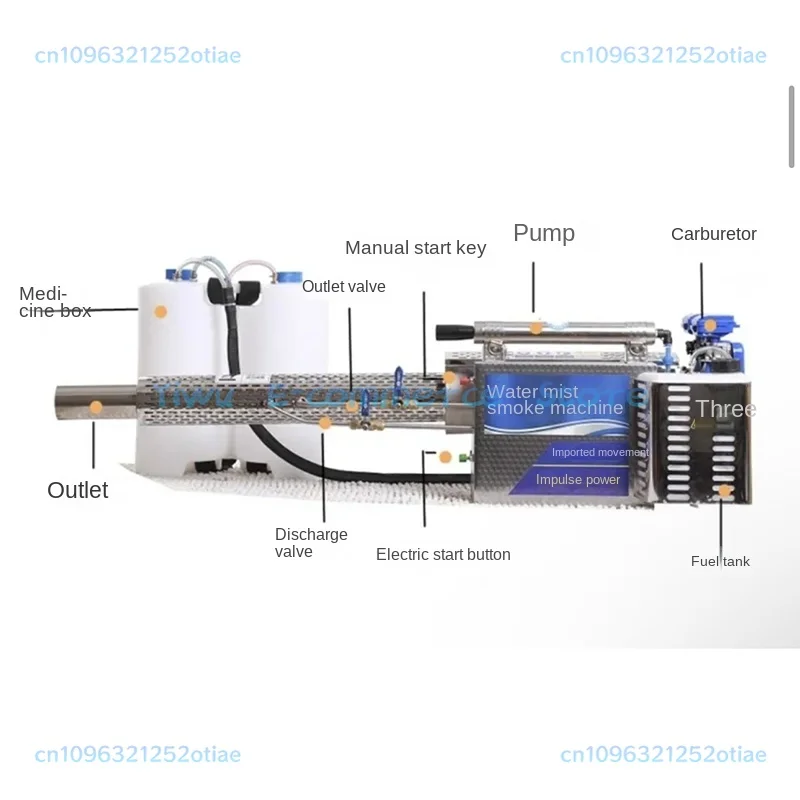 Useful 80K single-tube sprayer disinfection pulse water mist smoke dual-purpose greenhouse fruit and wheat spray