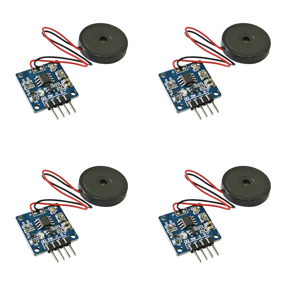 Vibration Sensor Kit 4PCS with Piezoelectric for element and Digital Analog Outputs for Educational Electronics Projects