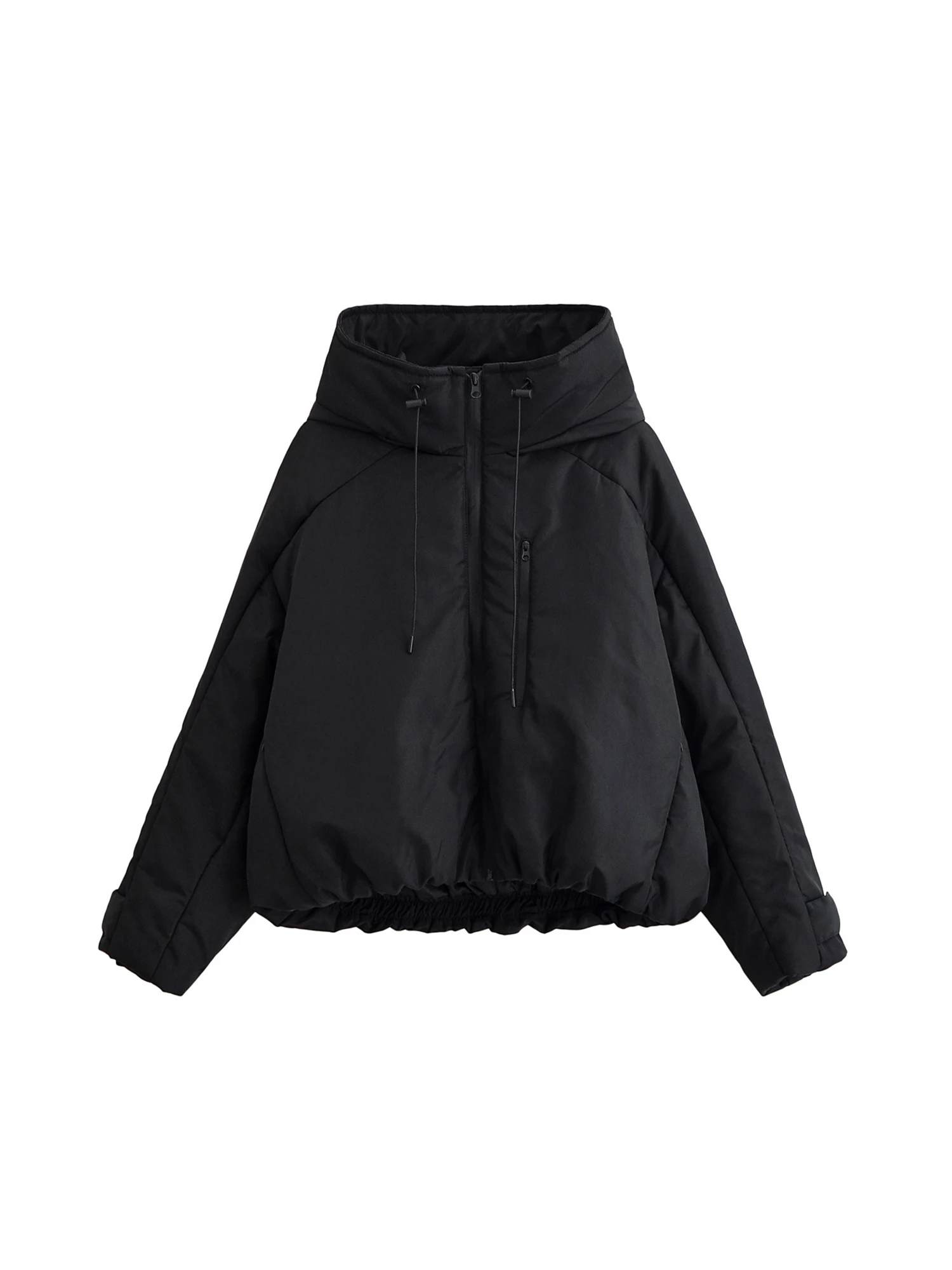 

Женская черная готическая куртка-парка с капюшоном, теплая утепленная верхняя одежда в стиле Харадзюку, водолазка большого размера, стеганые куртки, винтажная зима 2000-х годов