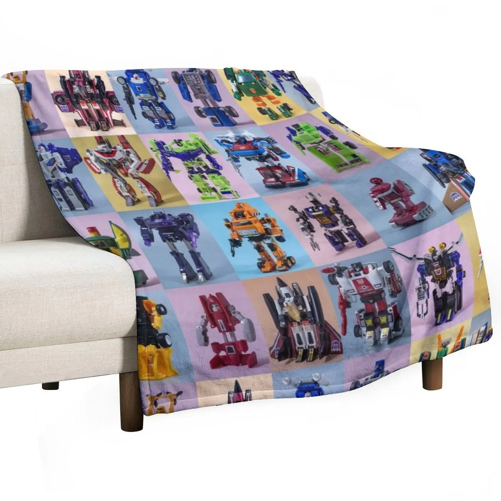 

Transformers G1 S2 Collage Throw Blanket Warm Plush Fuzzy Blanket for Living Room