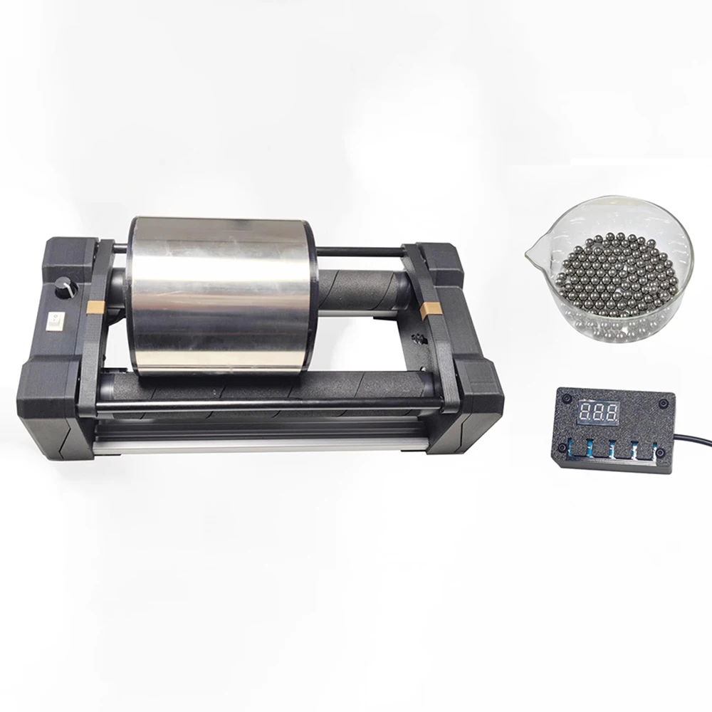 Laboratory Desktop Polishing Machine Speed Adjustable Stainless Steel Bead Grinder Wet/Dry Polisher with Timer Capacity 50-200ML