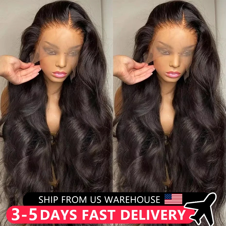 Body Wave 13x4 13x6 Brazilian Human Hair Wig Pre Plucked HD Transparent Lace Front Wig 4x4 Glueless Lace Closure Wigs For Women