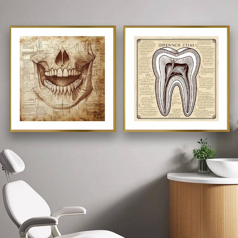 Tooth Implant Anatomy Tooth Correction Orthodontics 24 Posters Pictures Canvas Wall Art Home Decor for Living Room Decoration