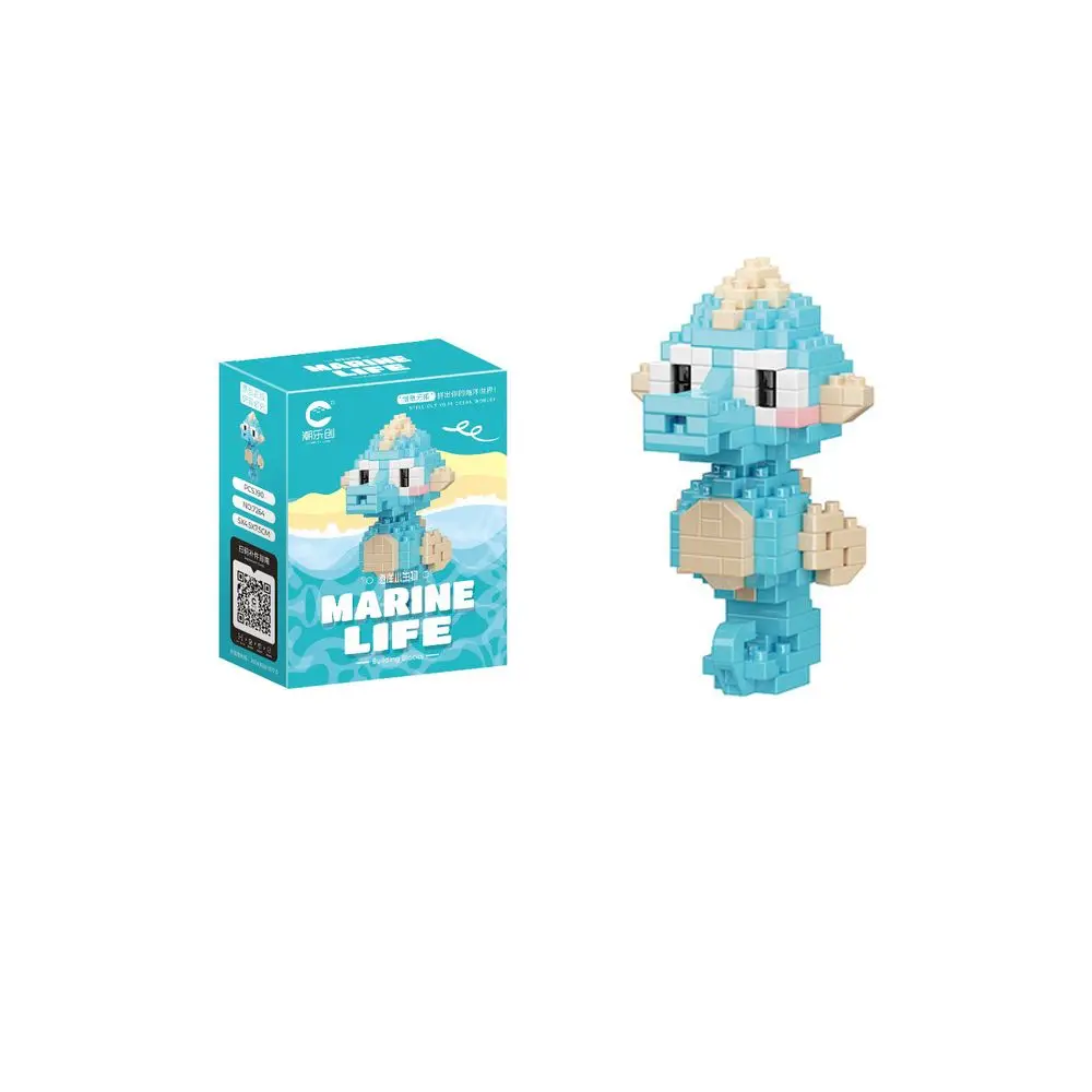 Creative Colorful Marine Organism Micro Building Blocks Real-life Unisex Mini Brick Figure Toys Marine Life Statue
