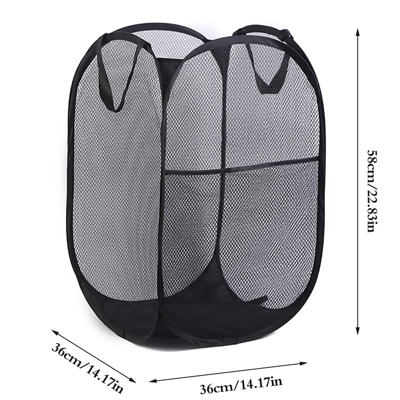 Mesh Pop Up Dirty Laundry Basket Hamper Foldable Laundry Basket with Durable Handles Clothes Storage Baskets Laundry Basket