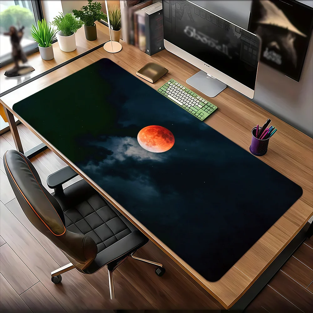 

Коврик для мыши Planet Total Lunar Eclipse, нескользящий, утолщенный, большой, с закрытыми краями, для игр и работы, для офиса и учебы