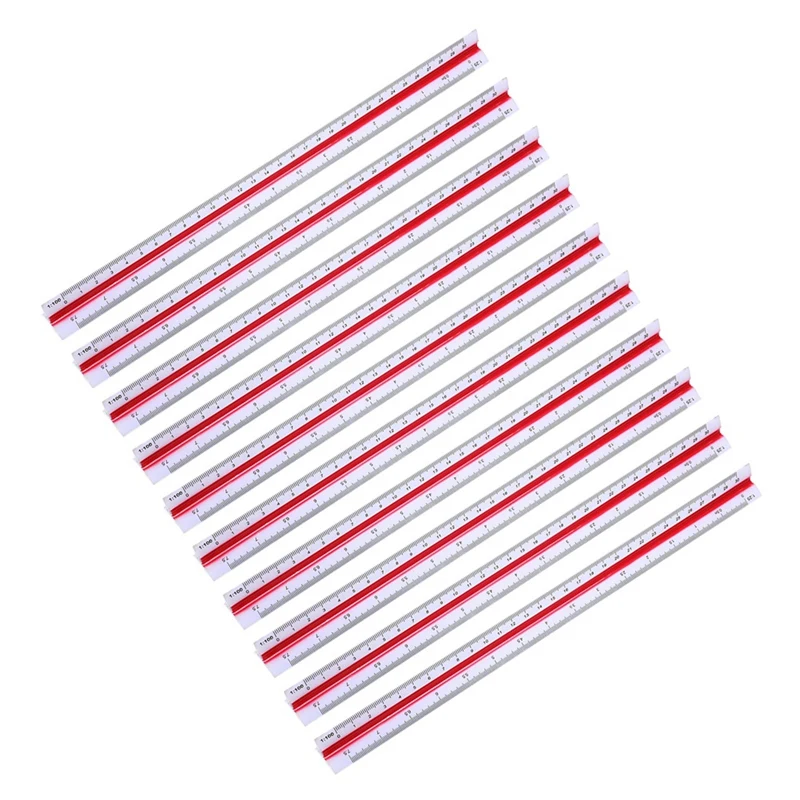 

10X 1:20 1:25 1:50 1:75 1:100 1:125 пластиковая треугольная масштабная линейка