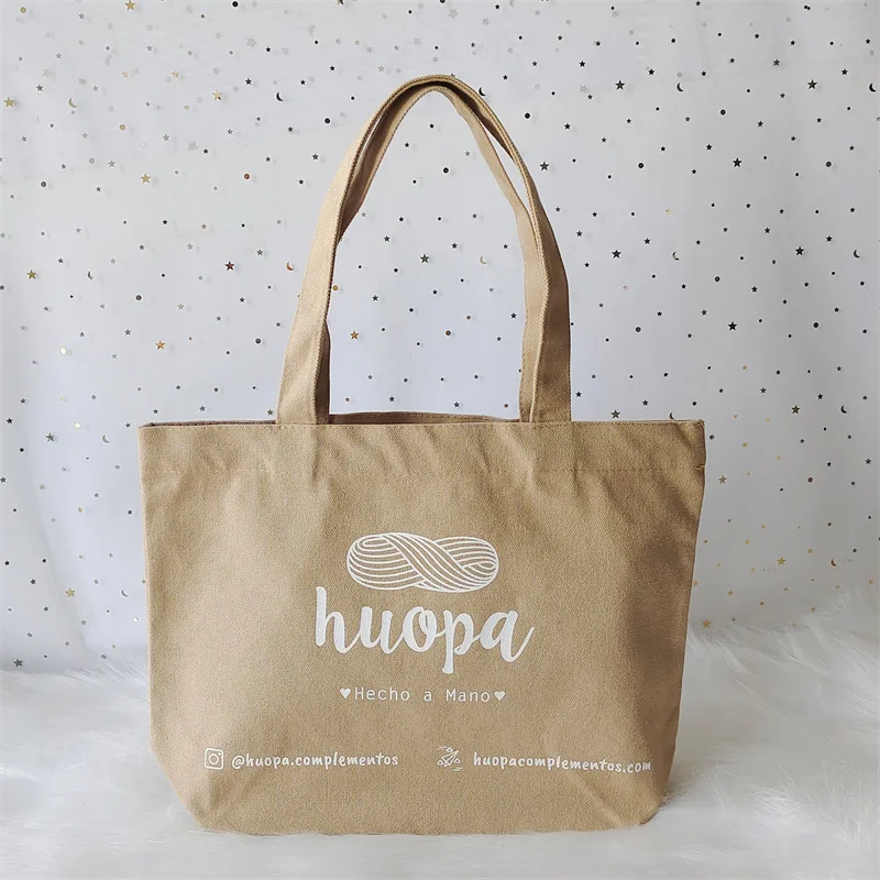 100pcs High-Quality Custom Logo 100% Cotton Tote Bags Eco-Friendly Reusable Luxury Grocery Shopping Bags for Gifts