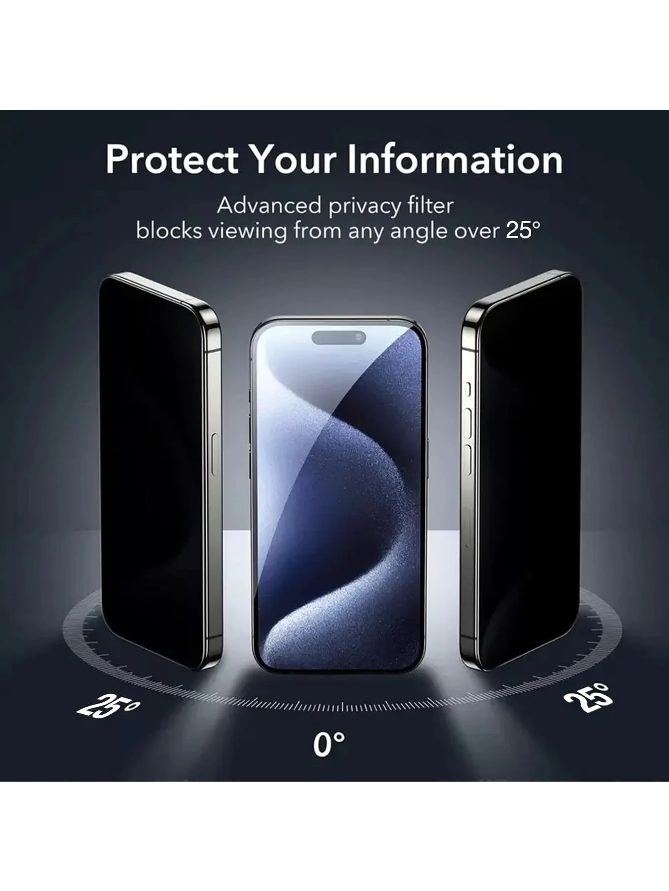2 Stück Anti-Spionage Keramik-Displayschutzfolie für iPhone 18 17 16 15 14 13 12 11 Pro Max Plus, Sichtschutz, Matt, Vollflächige Abdeckung – Detail 2