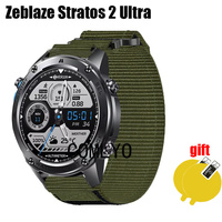 For Zeblaze Stratos 2 Ultra Strap Smart Watch Nylon Canvas Sports soft Band Women men Outdoor Belt Screen protector film