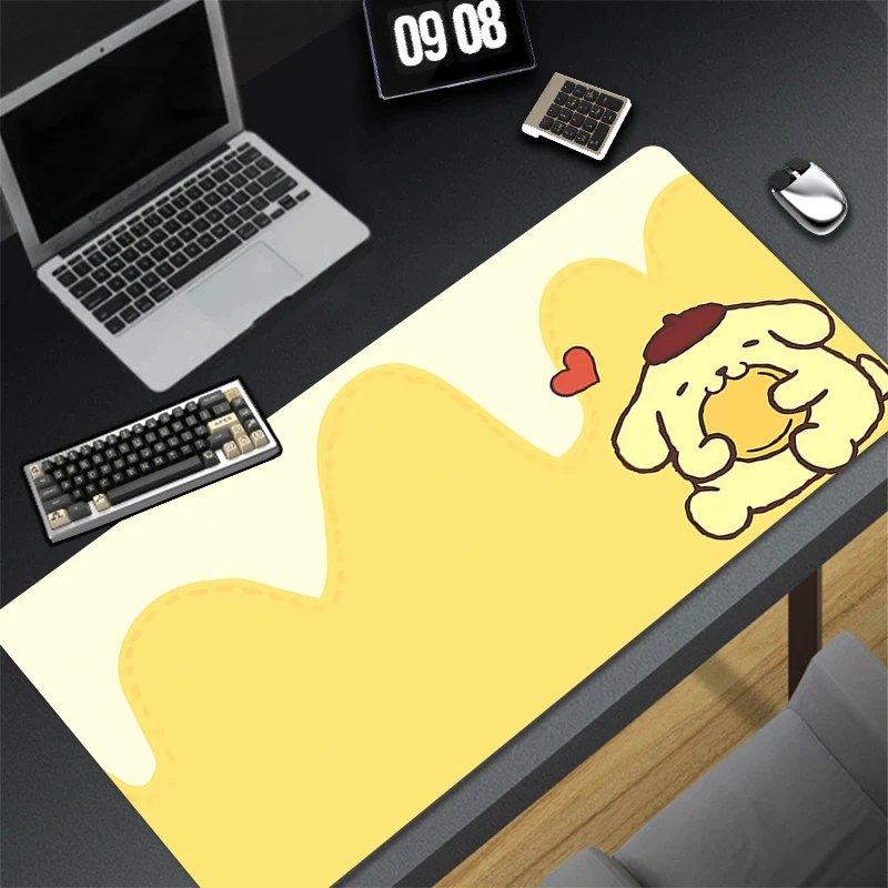 Kawaii Yellow Dog Soft Mouse Pad XXL PC Cartoon Anime Gamer Cabinet Mousepad Laptop Pompompurin Keyboard Rug New Gaming Desk Mat