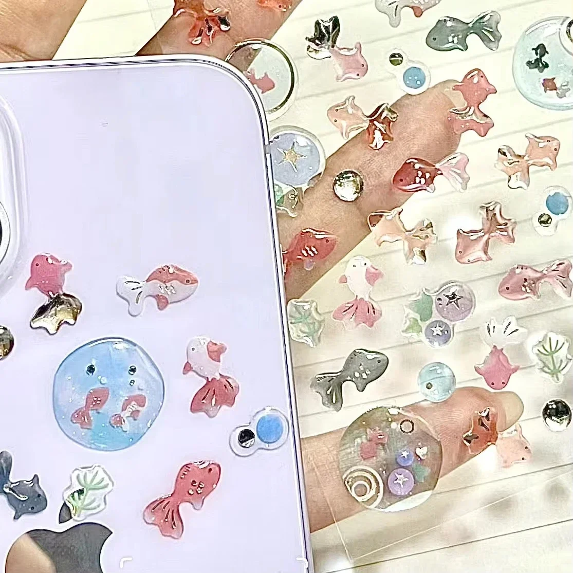 

3D милые наклейки с животными, фруктами, десертом, хрустальным слоем, наклейки для скрапбукинга, принадлежности для рукоделия, эстетические наклейки Kawaii