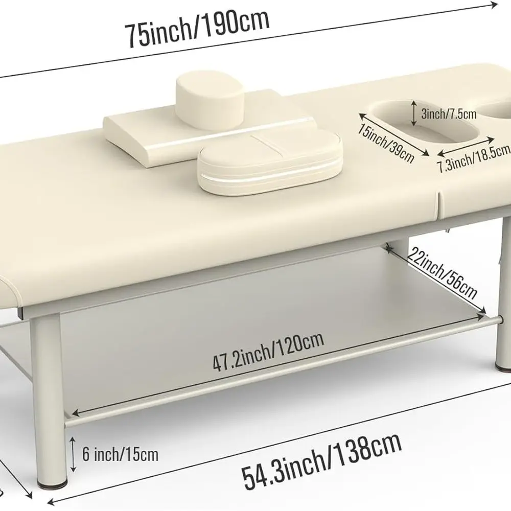 スパ、セラピー、フェイシャルトリートメント用のPUレザーを使用した頑丈な金属フレームのマッサージテーブル