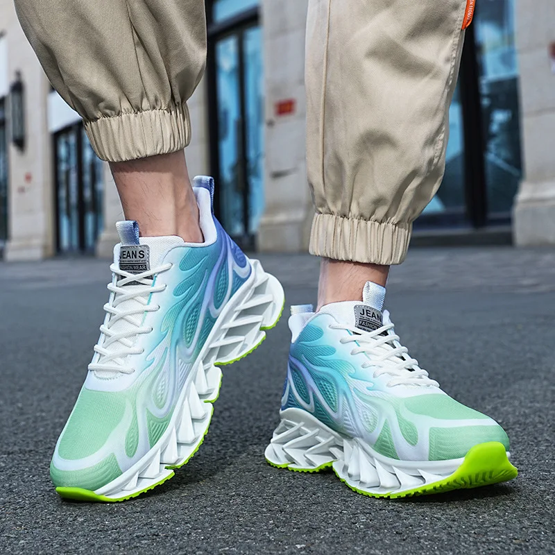 New High Elasticity Men's Shoes Casual Sports Shoes Lightweight Shock-absorbing Running Shoes Men Breathable Non Slip Sneakers