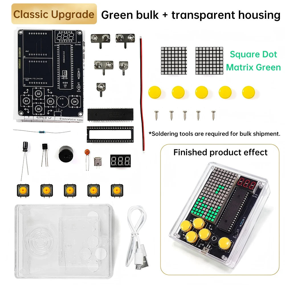 7-Pixel-Spielekonsolen-Kits, Puzzle, Pixel-Spielekonsole 51, Einzelchip-DIY, Schweißübungsteile, elektronisches DIY-Kit