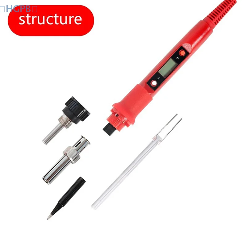 1 Set Digital Soldering Iron 80W With ON/OFF Switch Adjustable Temperature LCD Welding Tools Ceramic Heater Soldering Tips