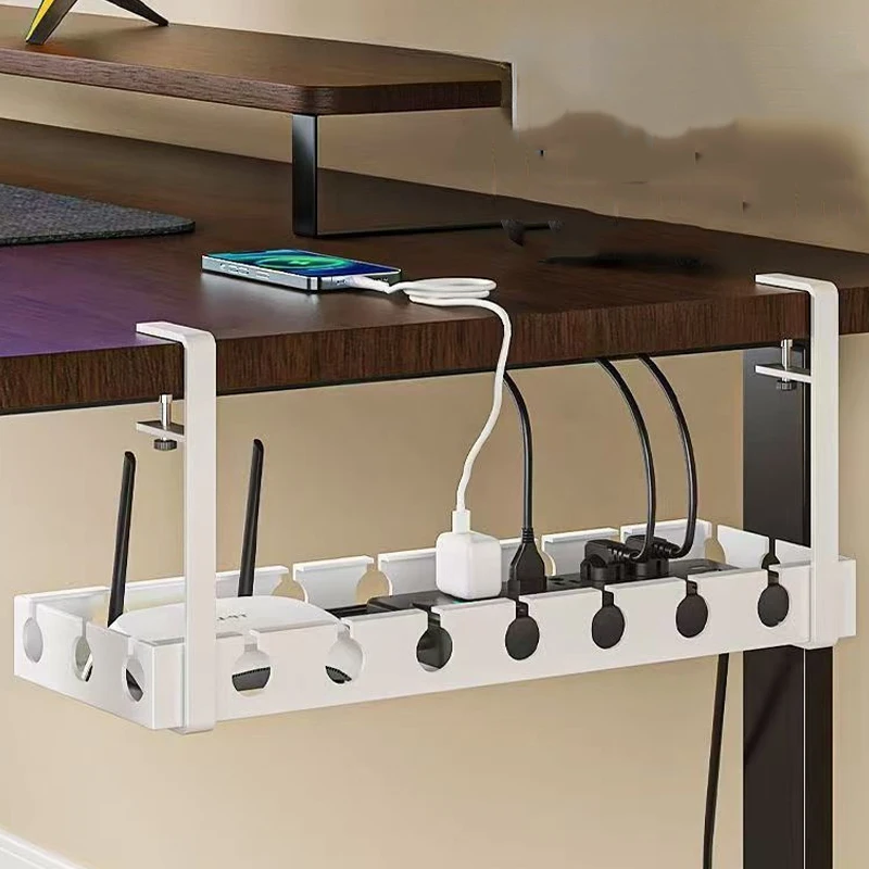 Under Table Cable Organizer No Punching Socket Router Wire Storage Rack Adjustable Cable Management Holder Home Office Supplies view 3