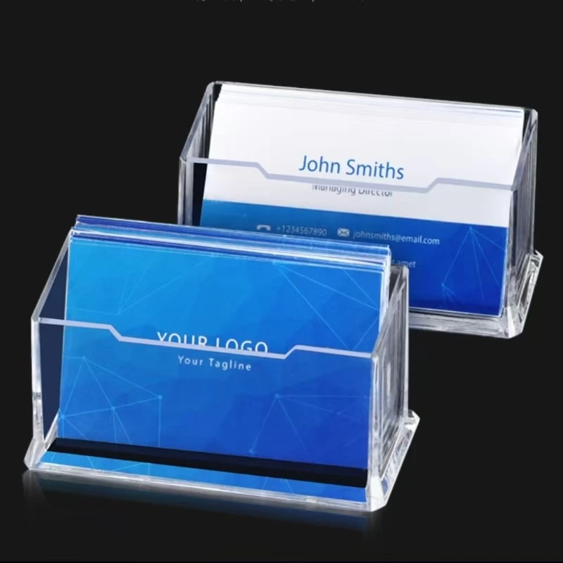 Single Layer Transparent Desktop Business Card Display Stand Box Special Office Business Cards Holder Desk Shelf Storage Boxes