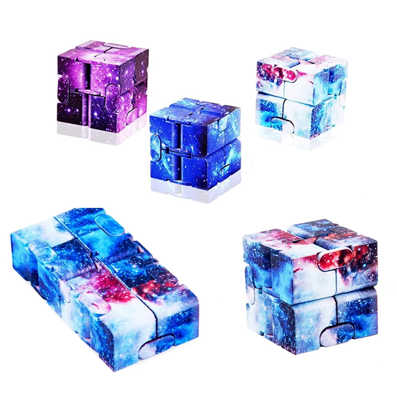 Starry Sky Infinity Anxiety Cube Relieve Stress ADHD Sensory Fidget Toys Adults Teens Boys Girls Antiestres Cubo Infinito