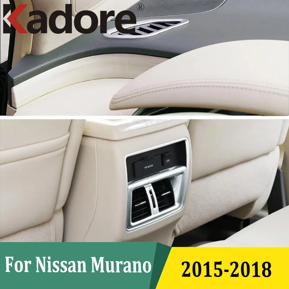 

For Nissan Murano 2015 2016 2017 2018 Interior Rear Seat Air Vent Outlet Cover Trim Frame Decoration Car Accessories