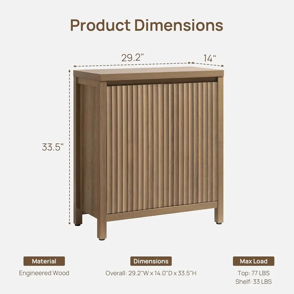 طقم خزانة بوفيه مكون من قطعتين من كراميل أوك فارمهاوس مع أرفف قابلة للتعديل لتخزين المطبخ وغرفة المعيشة