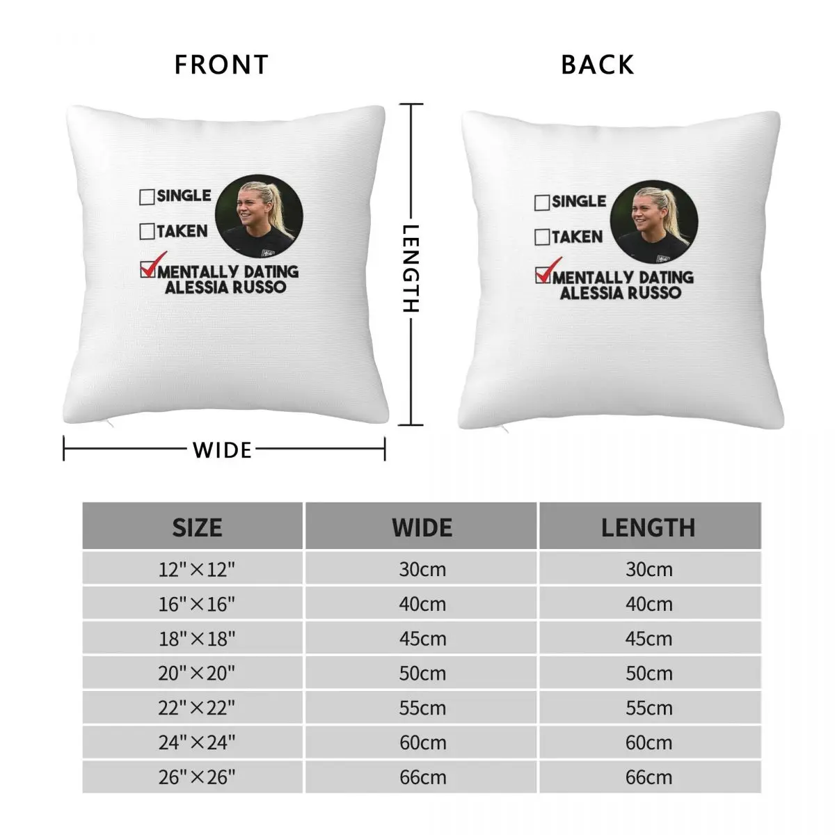 Mentally Dating Alessia Russo Square Pillowcase Polyester Linen Velvet Printed Zip Decor Sofa Cushion Cover