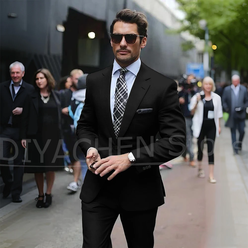 Costume Homme Light Gray Gentleman Suit Slim Fit Groom Tuxedos 2 Pieces(Jacket+Pants+Tie) Wedding Prom Suits Groomsman Terno