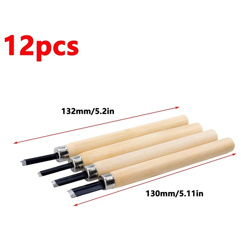 مجموعة أدوات نحت الخشب ABHU احترافية، مجموعة أدوات نحت الخشب من الفولاذ الكربوني مكونة من 12 قطعة، أدوات نحت الخشب رائعة للنحت