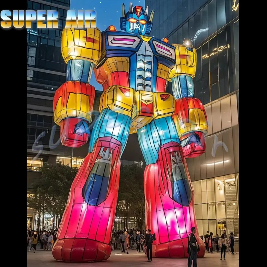 หุ่นยนต์เป่าลมขนาดใหญ่ตกแต่งอาคารสวยงาม พร้อมไฟและเสียง สำหรับงานโฆษณา