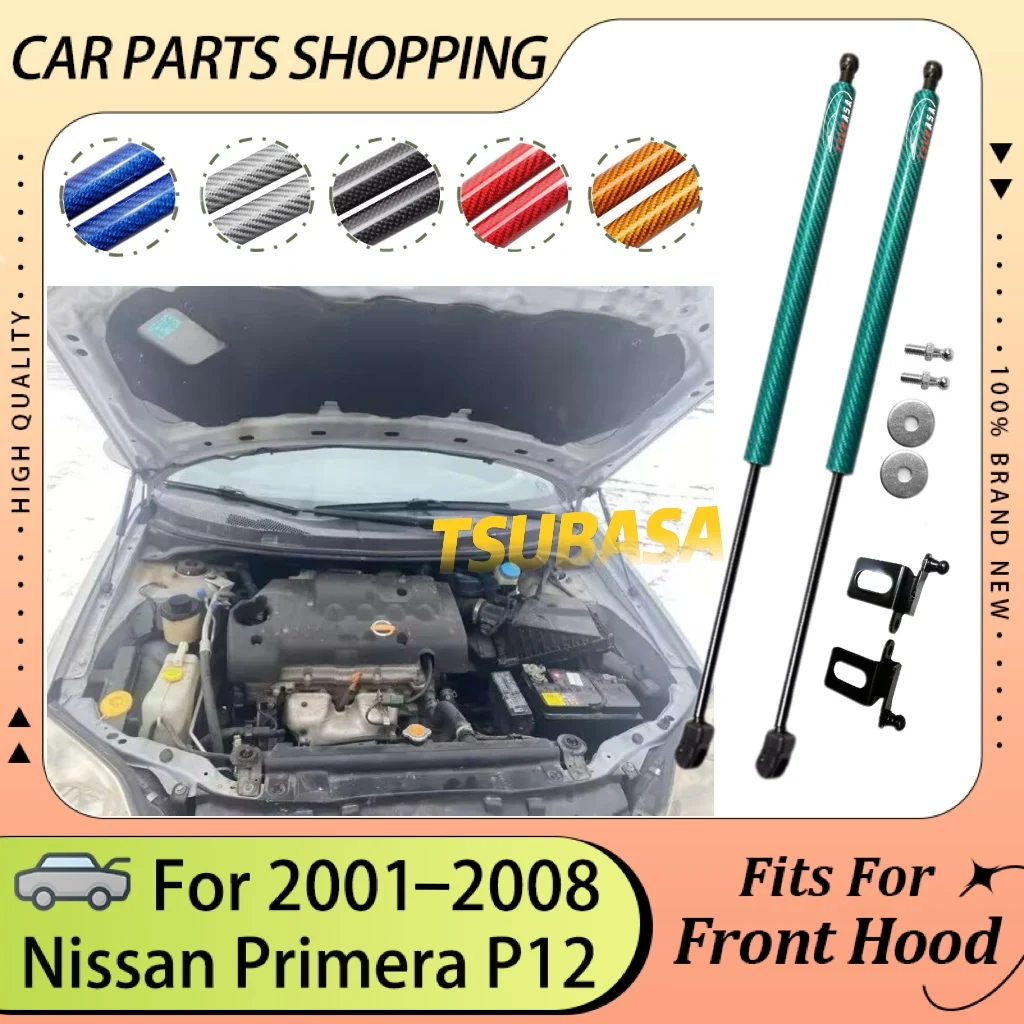 

Hood Bonnet Struts for Nissan Primera P12 2001-2008 Cylinders Damper Lift Support Gas Spring Shocks Absorber Prop Rod Pistons