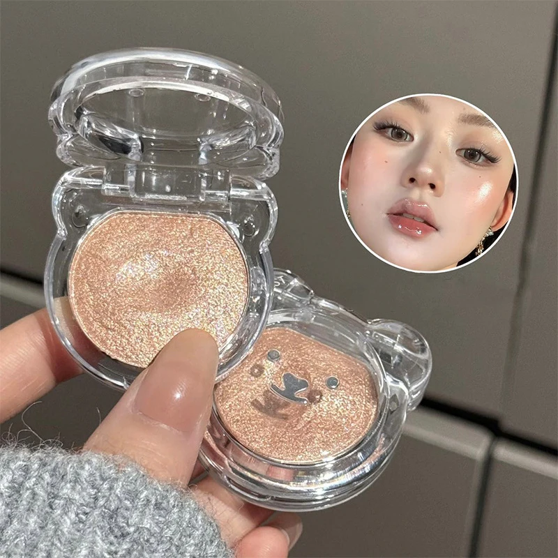 الأبيض هيغليغتر ماكياج الوجه اشراق غرامة مشرقة الشمبانيا الوردي أحادية اللون عينيه أحمر الخدود لطيف الوجه مستحضرات التجميل الكورية #3