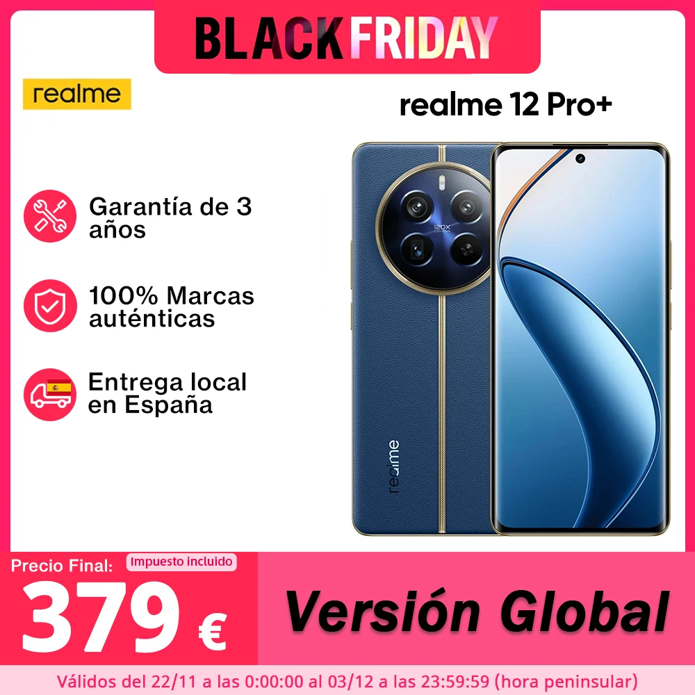 Global Version realme 12 Pro Plus 5G Smartphone 64MP Periscope Portrait Camera Snapdragon 7s Gen 2 120Hz Display 67W SUPERVOOC