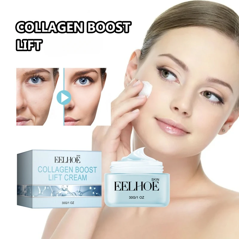 Collagen anti-wrinkle cream fade nasolabial folds reduce Fine lines moisturize firming skin anti-aging brighten skin face cream