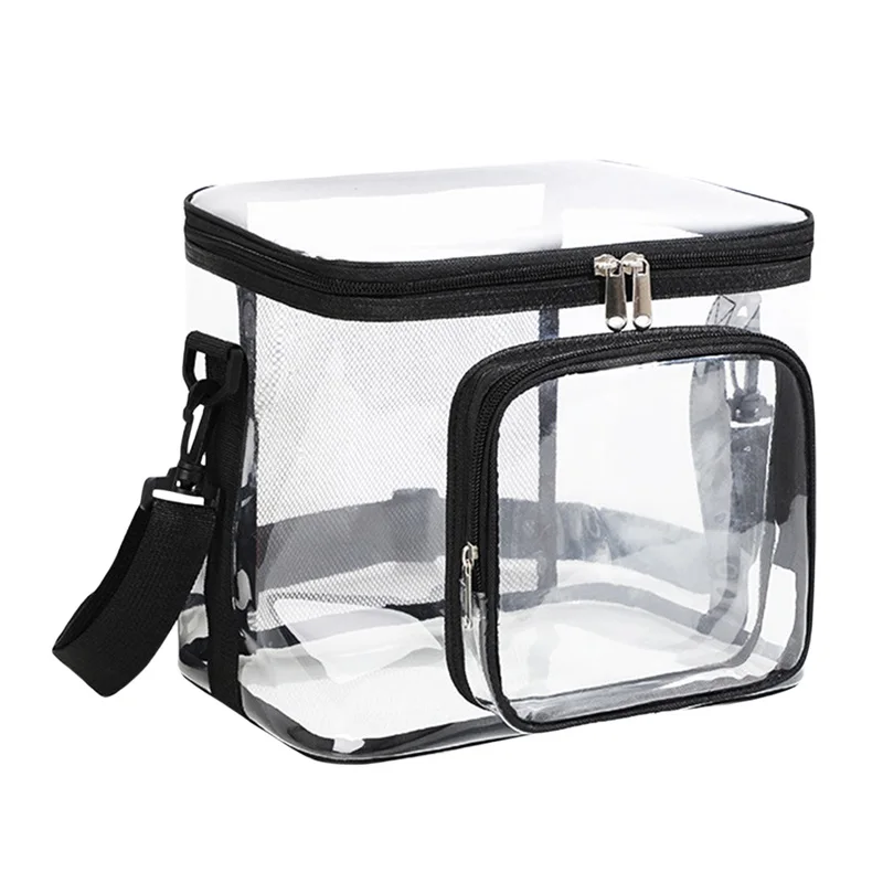 Durable See-Through Clear Lunch Bag Reusable Lunch Shoulder Bag for Work, Office, School and Picnic