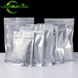 50pcs Resealable Flat Aluminum Foil Zip Lock Packaging Bag Lightproof Ground Coffee Spice Hardware Buttery Gifts Storage Pouches