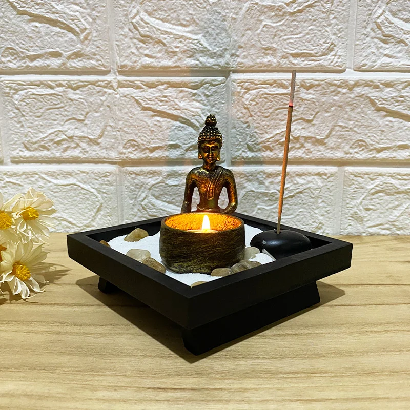 

Popular Resin Crafts Buddha Candlestick Decoration Antique Creative Porch Home Spa Beauty Salon Accessories