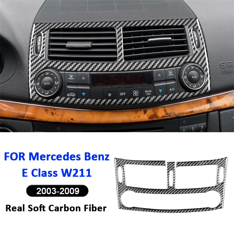 

For Mercedes Benz E Class W211 2003-2007 Carbon Fiber Car Center Air Outlet Vent Adjusting Panel Decorative Modification Sticker