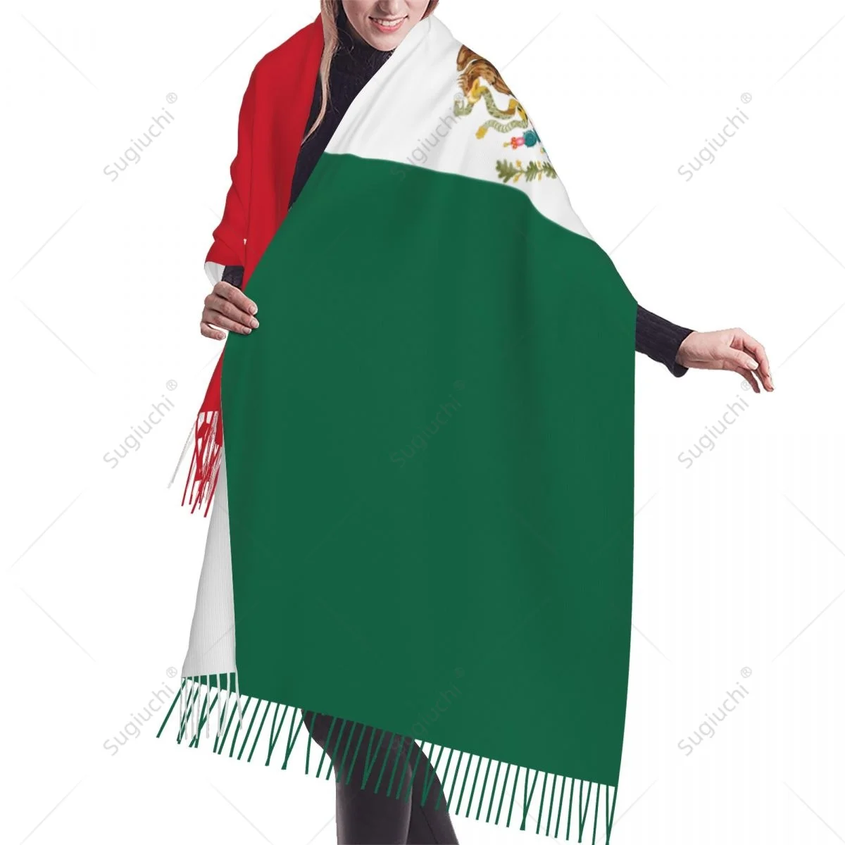 Mexico Flag Mexican Scarf Pashmina Warm Scarves Shawl Wrap Hijab Spring Winter Multifunction Unisex