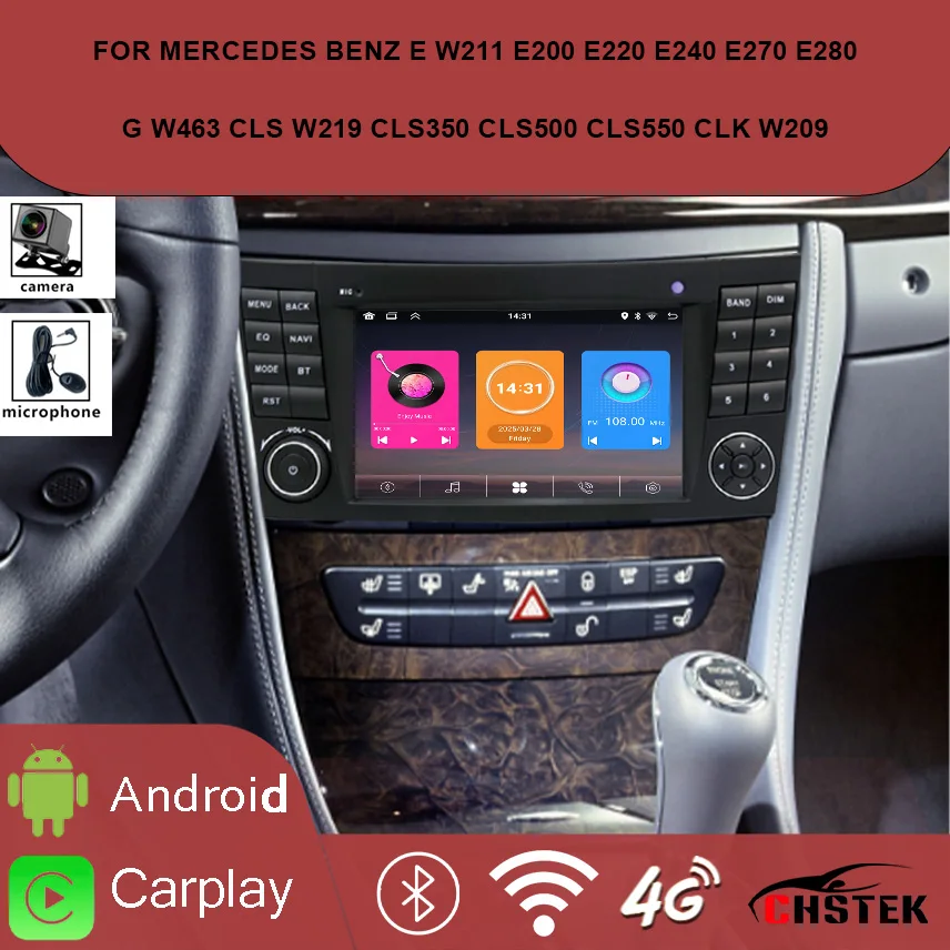 

CHSTEK Car Radio Carplay Android For Mercedes Benz E W211 E200 E220 E240 E270 E280 G W463 CLS W219 CLS350 CLS500 CLS550 CLK W209