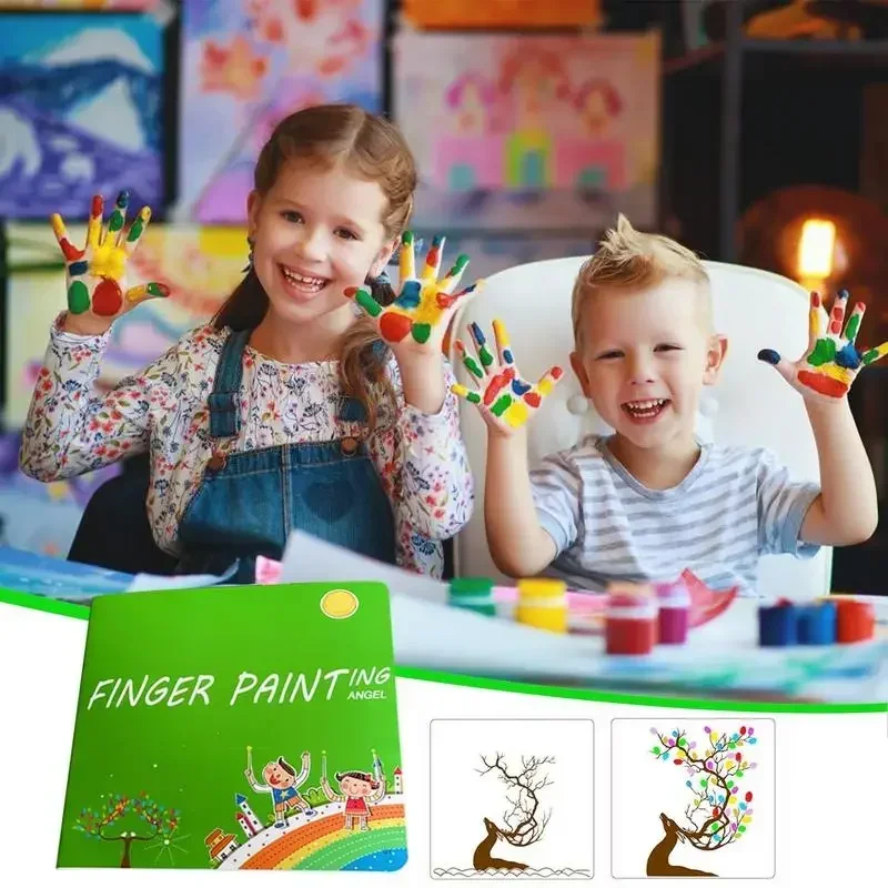 Kit divertente per la pittura con le dita, kit per la pittura con le dita per bambini, pittura con le dita lavabile, libro da colorare con le dita, set di pittura con le dita lavabili