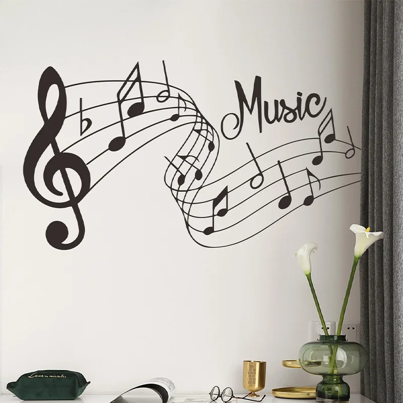 Personality creative note MUSIC bedroom living room porch home decoration beautification wall stickers sell well